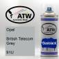 Preview: Opel, British Telecom Grey, 91U: 400ml Sprühdose, von ATW Autoteile West.
